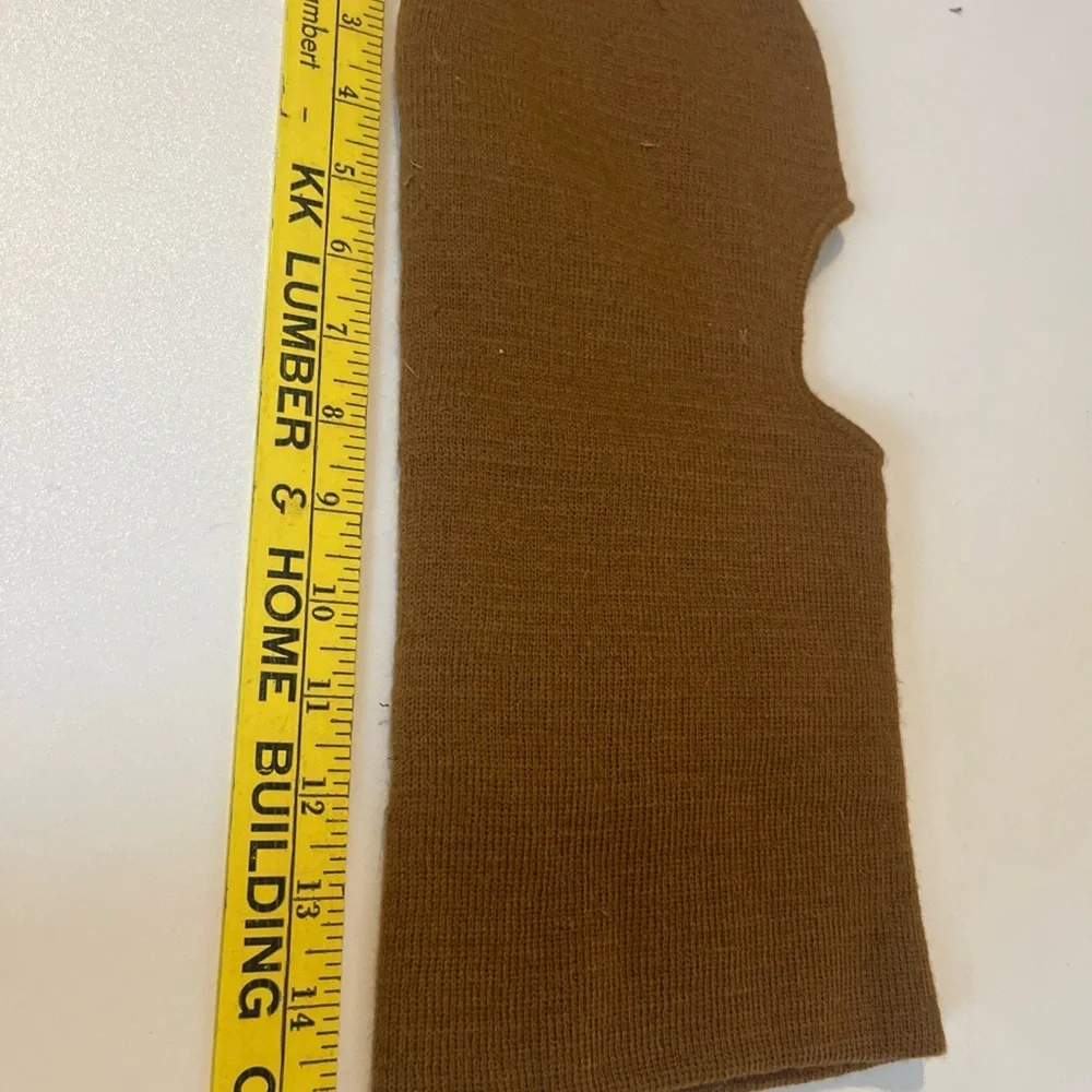 Balaclava Brown Knit face mask winter Chunky Ribbed Coyote Color